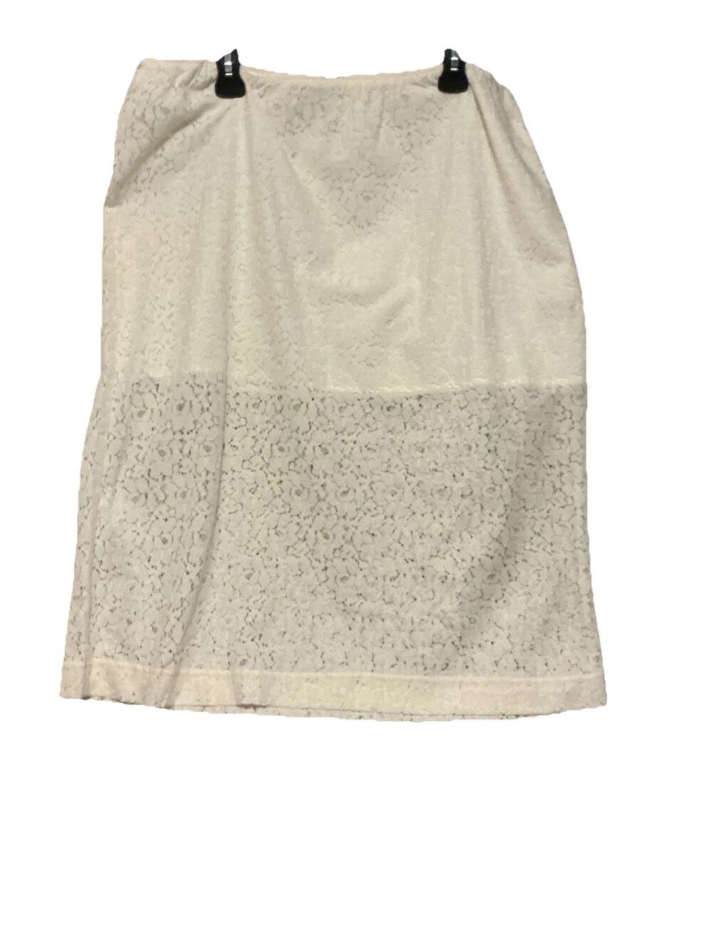 Women’s High Waisted Lace Midi Skirt Sea Salt White SZ XL